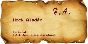 Hock Aladár névjegykártya